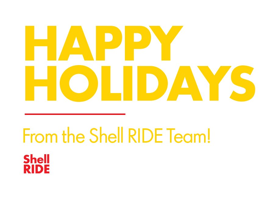 happy holidays message from Shell RIDE